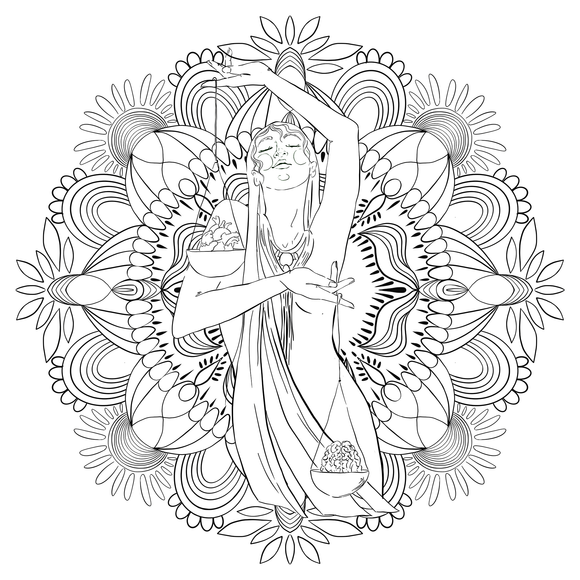 Waga mandala do kolorowania